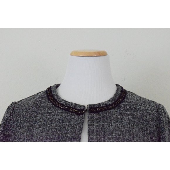 Vintage Micro Plaid Crop Jacket | 80s polyester jacket size 10 - Picture 6 of 10